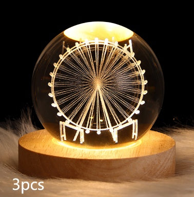 Luminous Starry Sky And Planets Moon Moon Crystal Ball Small Night Lamp Projection Ambience Light Creative Gift New Strange Gift
